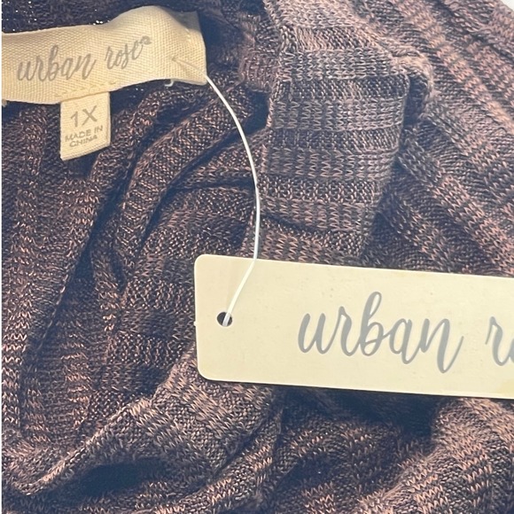 Urban Rose 1X Brown Ribbed‎ Knit Sleeveless Bodycon Mini Dress Women's - Picture 5 of 6